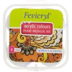 Fevicryl Acrylic Colors Pearl Metallic Kit, 4 Shades