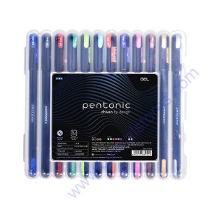 Pentonic Multicolor Gel Pen Set With Hard Box Case